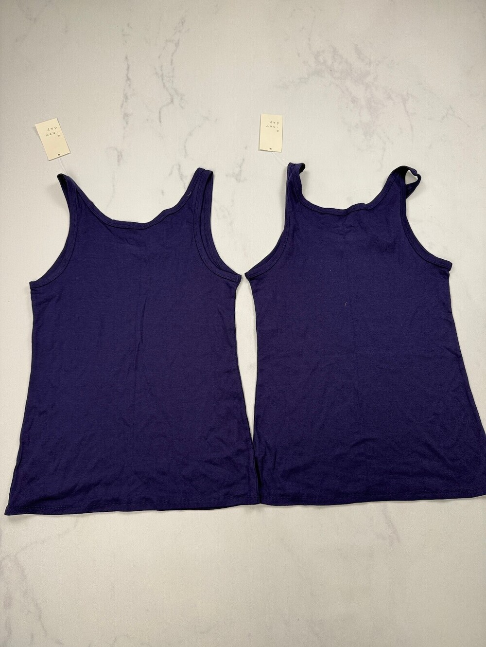 A New Day New Tank Top Navy Modern Classic Style Bundle of 2 - Womens M